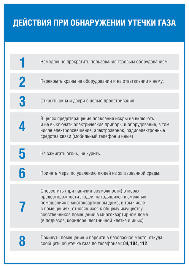 Правила безопасности при обращении с газом